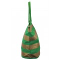 9205- GREEN & GOLD STRIPES CANVAS TOTE BAG